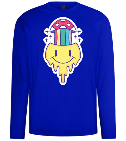 Rainbow Mushroom Smiley Design - Comfort men's long sleeve t-shirt_OVERSEAS_front