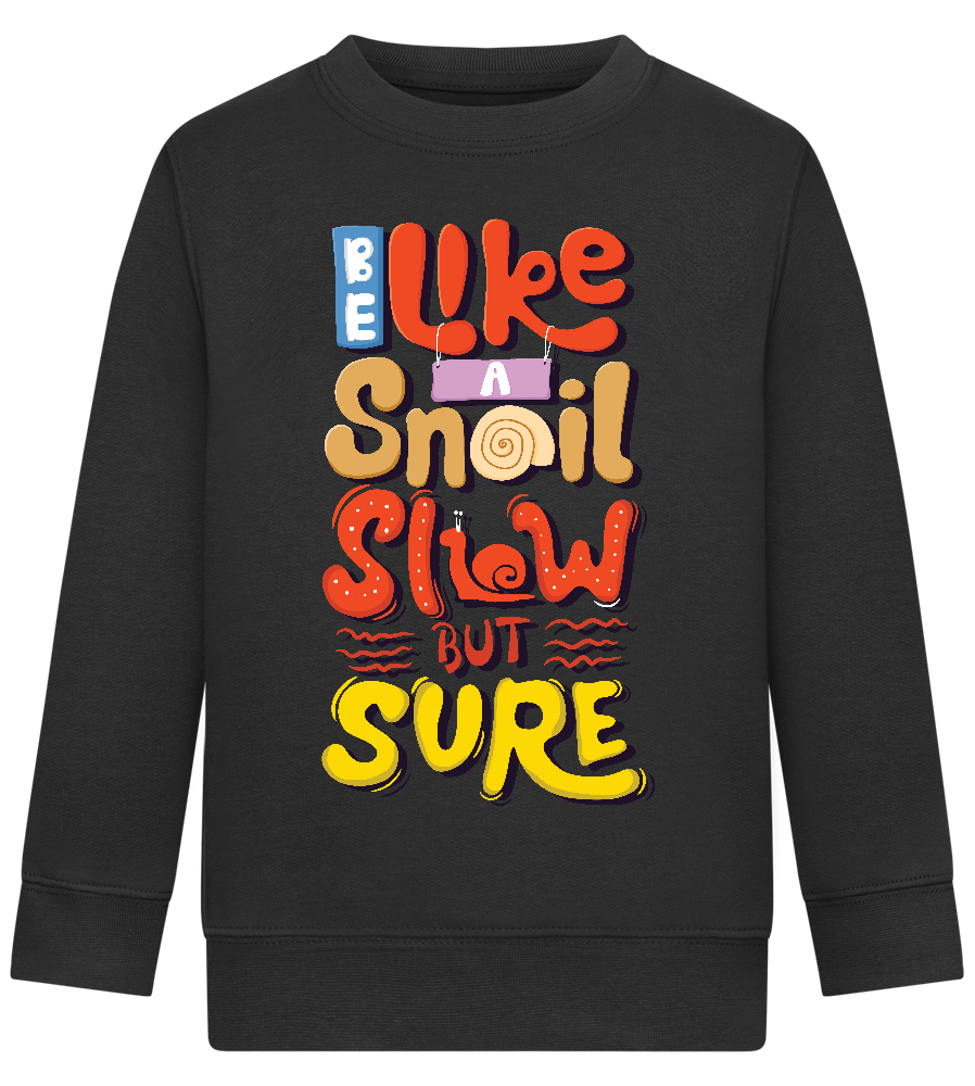 Slow but Sure Design - Comfort Kids Sweater_BLACK_front