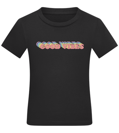 Good Vibes Rainbow Design - Comfort kids fitted t-shirt_DEEP BLACK_front