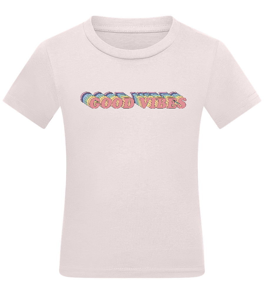 Good Vibes Rainbow Design - Comfort kids fitted t-shirt_LIGHT PINK_front