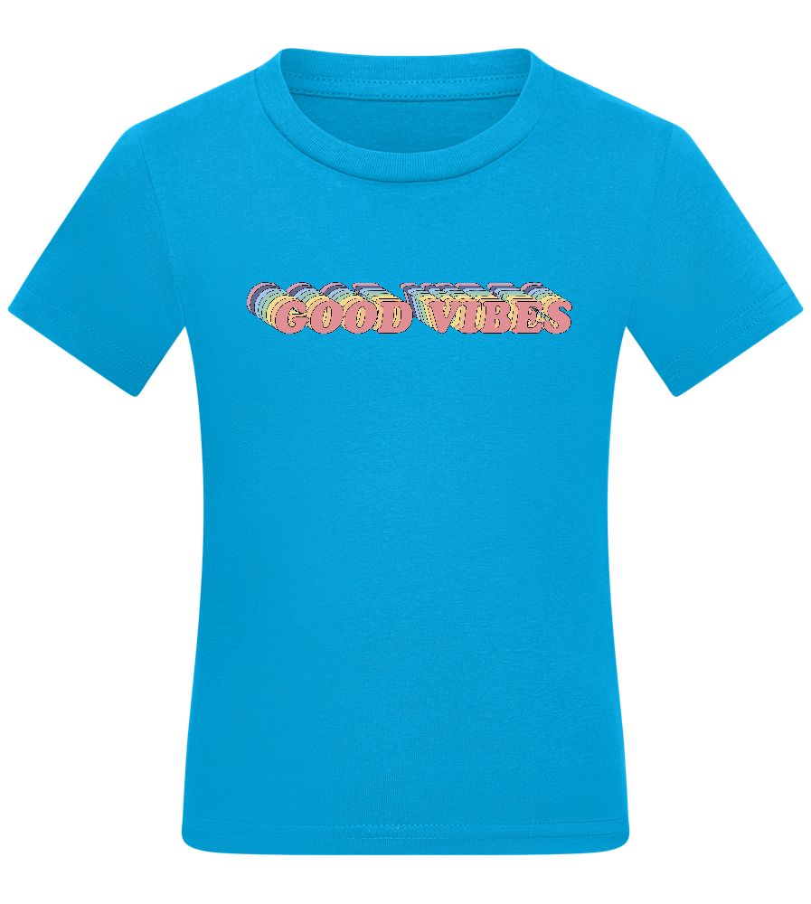 Good Vibes Rainbow Design - Comfort kids fitted t-shirt_TURQUOISE_front