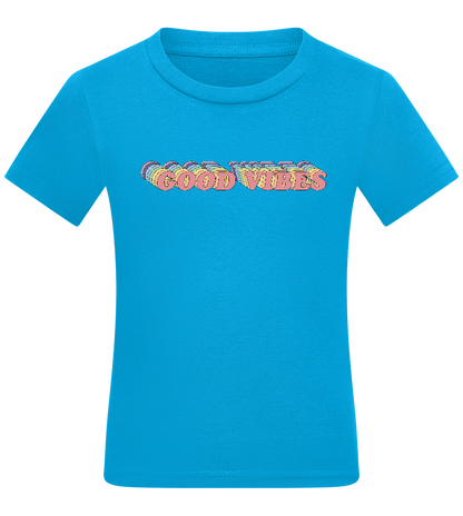 Good Vibes Rainbow Design - Comfort kids fitted t-shirt_TURQUOISE_front