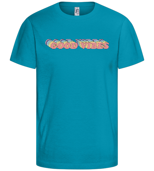 Good Vibes Rainbow Design - Comfort kids fitted t-shirt_TURQUOISE_front