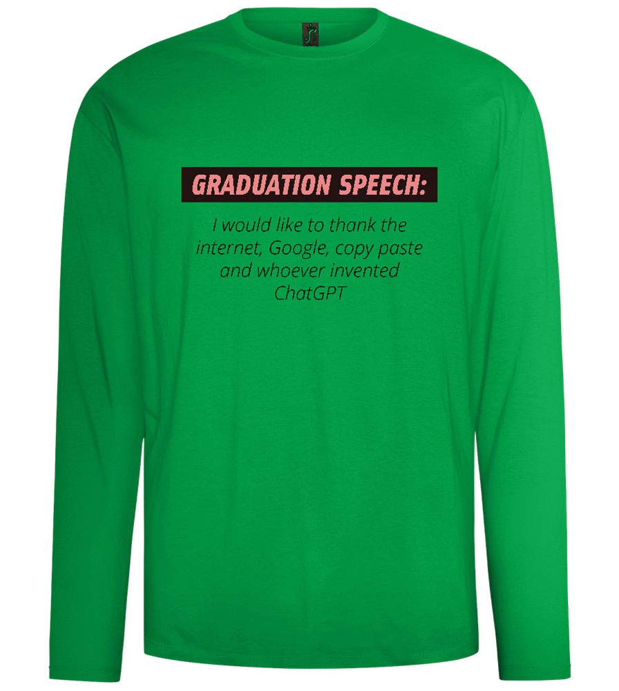 Graduation Speech Design - Comfort men's long sleeve t-shirt_MEADOW GREEN_front