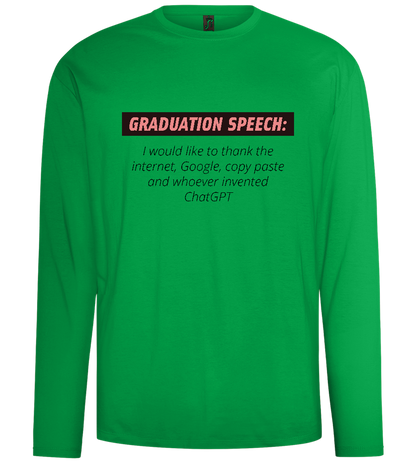 Graduation Speech Design - Comfort men's long sleeve t-shirt_MEADOW GREEN_front