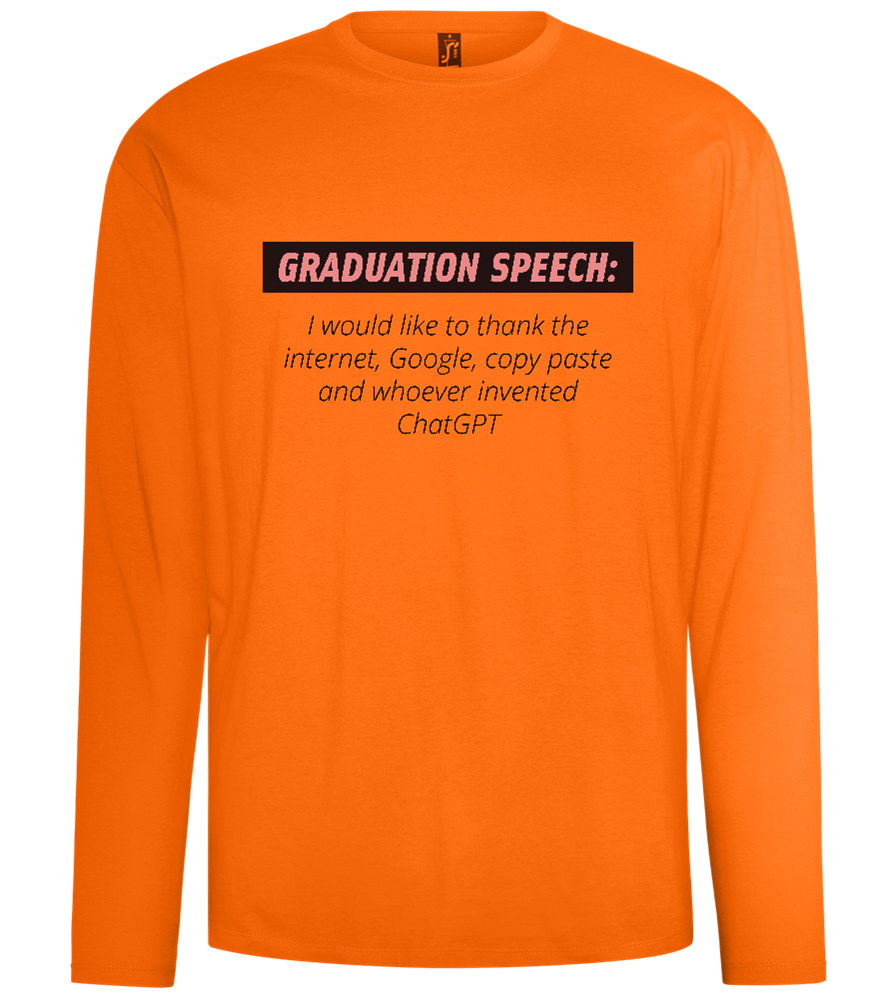 Graduation Speech Design - Comfort men's long sleeve t-shirt_ORANGE_front