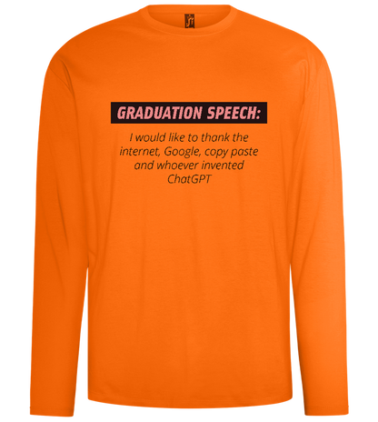 Graduation Speech Design - Comfort men's long sleeve t-shirt_ORANGE_front