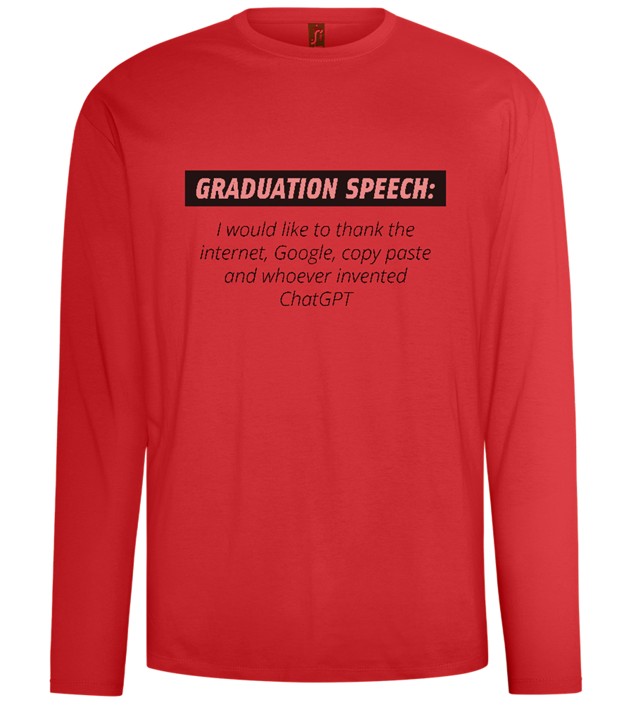 Graduation Speech Design - Comfort men's long sleeve t-shirt_RED_front