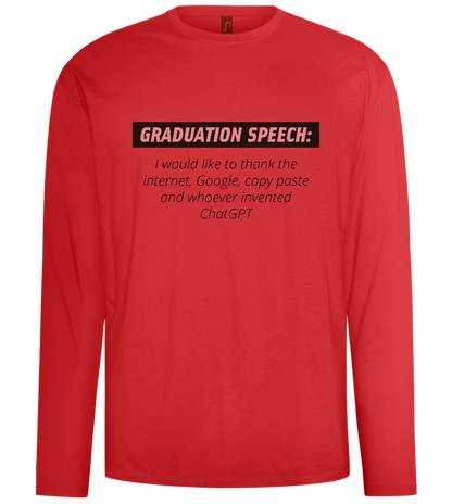 Graduation Speech Design - Comfort men's long sleeve t-shirt_RED_front