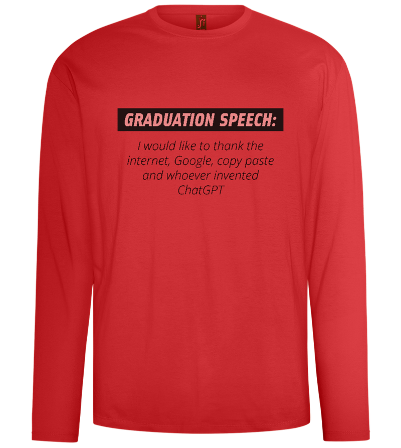 Graduation Speech Design - Comfort men's long sleeve t-shirt_RED_front