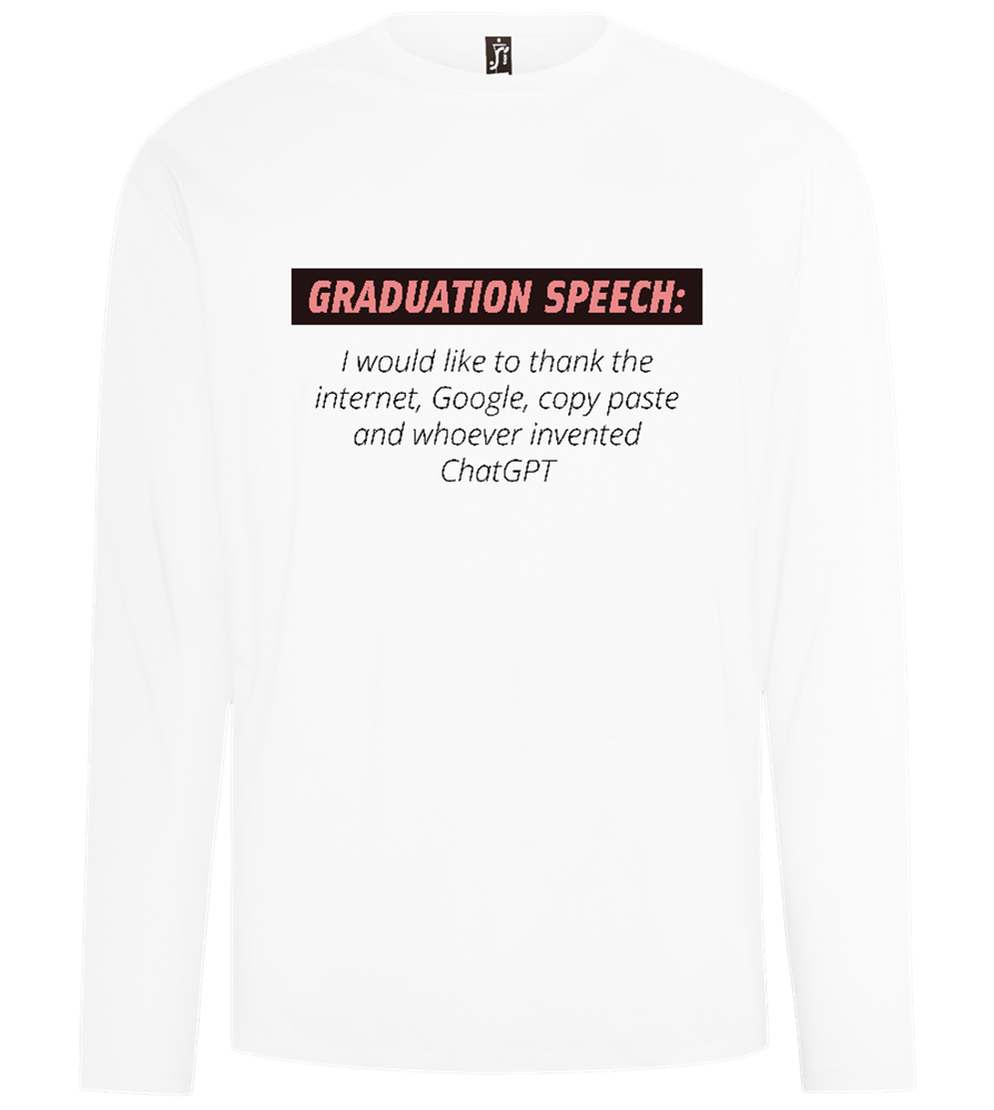 Graduation Speech Design - Comfort men's long sleeve t-shirt_WHITE_front