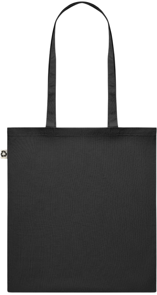 L'amour Gagne Toujours Design - Recycled cotton colored shopping bag_BLACK_back