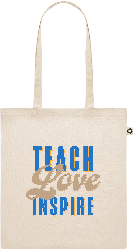 Teach Love Inspire Design - Recycled cotton shopping bag_BEIGE_front