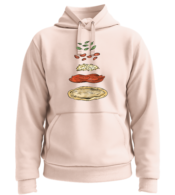 Pizza Ingredients Design - Premium unisex hoodie_LIGHT PEACH ROSE_front