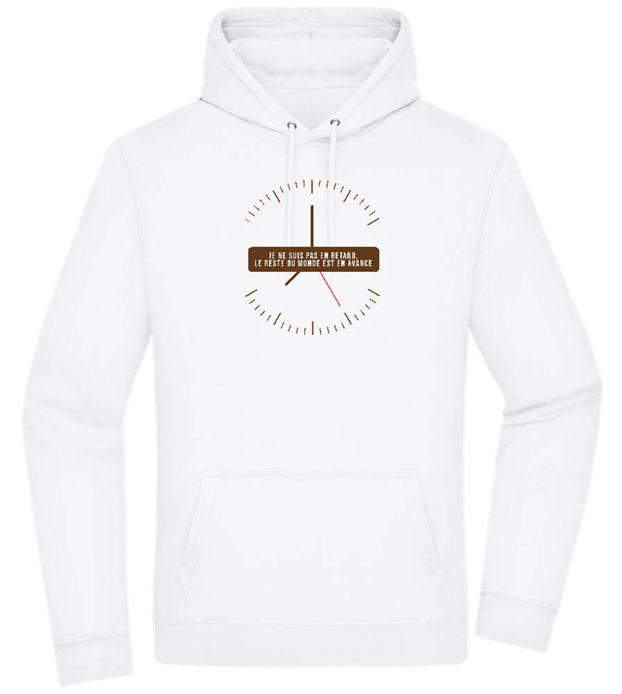 Never Late Design - Premium Essential Unisex Hoodie_WHITE_front