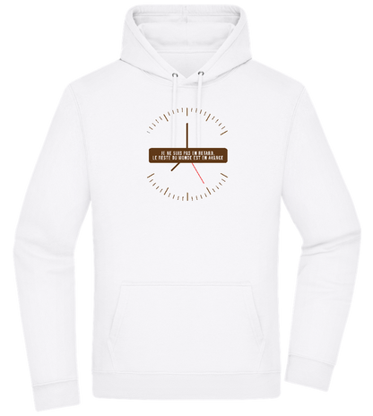 Never Late Design - Premium Essential Unisex Hoodie_WHITE_front