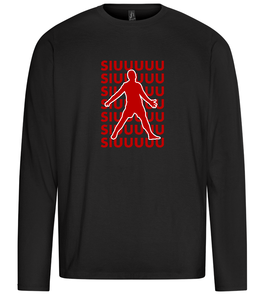 Soccer Celebration Design - Premium men's long sleeve t-shirt_DEEP BLACK_front