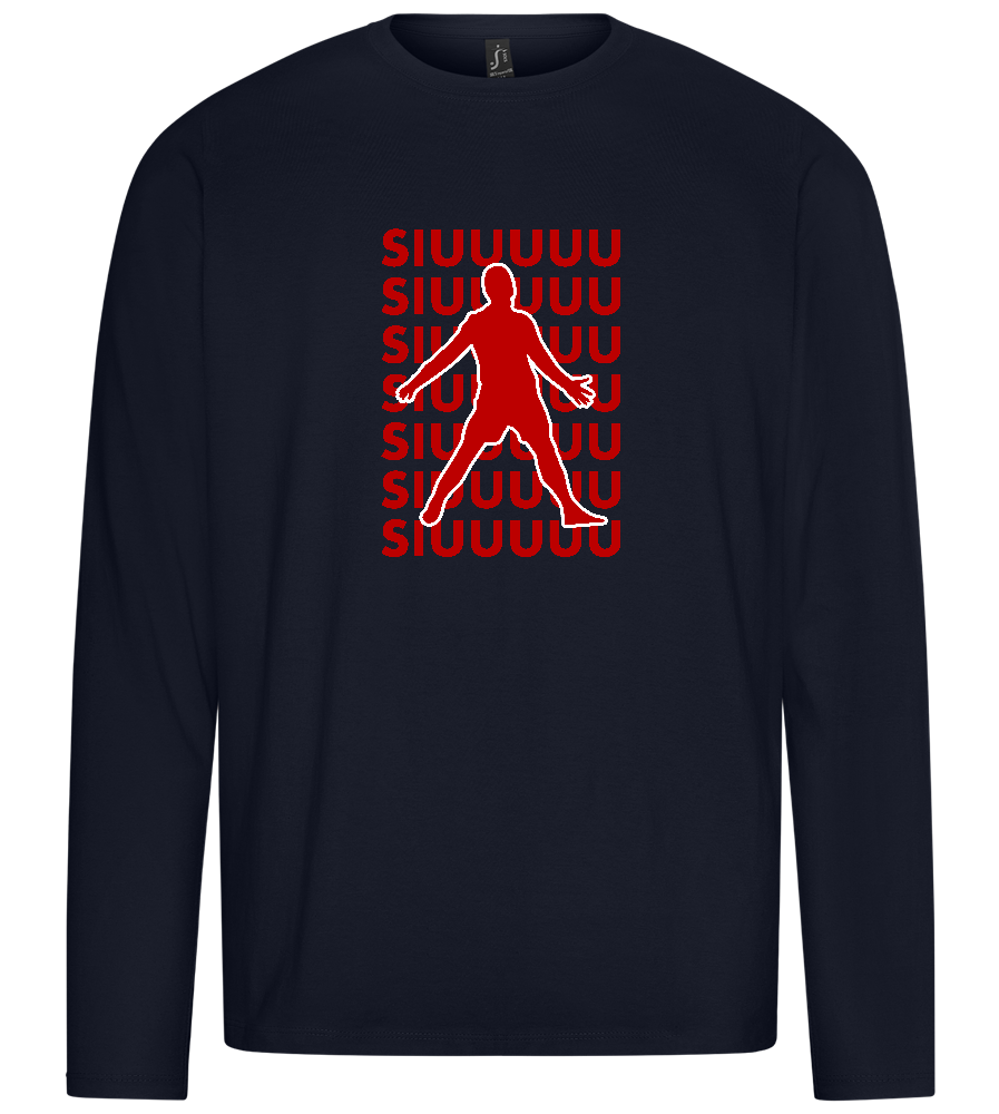 Soccer Celebration Design - Premium men's long sleeve t-shirt_FRENCH NAVY_front