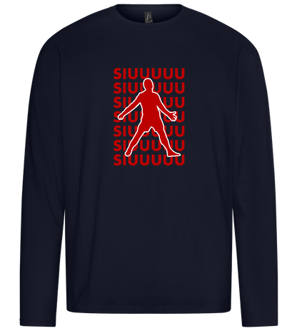 Soccer Celebration Design - Premium men's long sleeve t-shirt_FRENCH NAVY_front