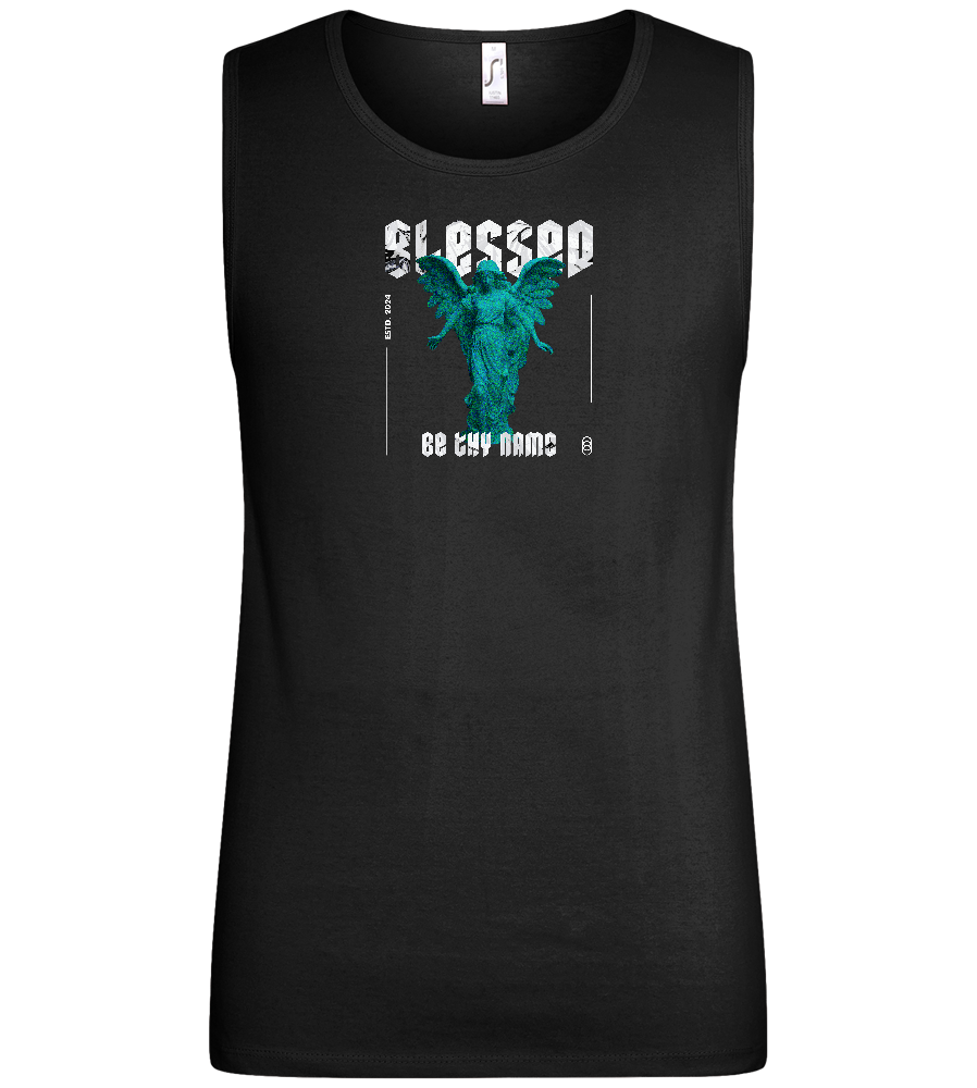 Blessed Angel Design - Basic men's tank top_DEEP BLACK_front