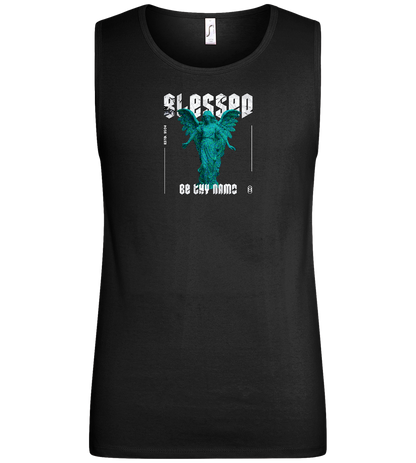 Blessed Angel Design - Basic men's tank top_DEEP BLACK_front