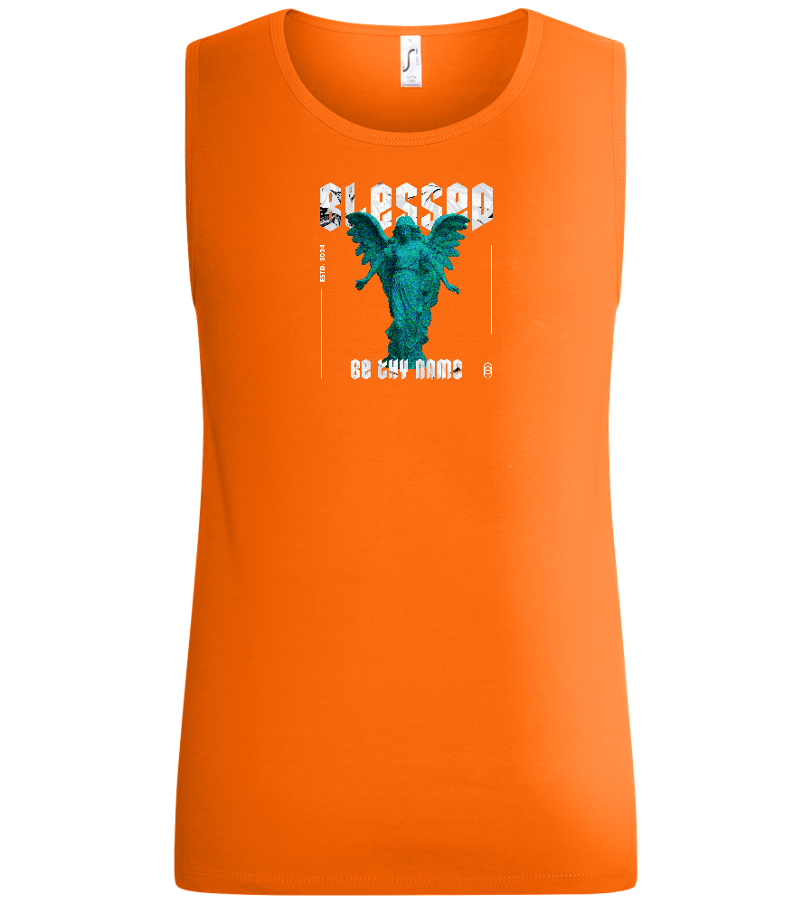 Blessed Angel Design - Basic men's tank top_ORANGE_front