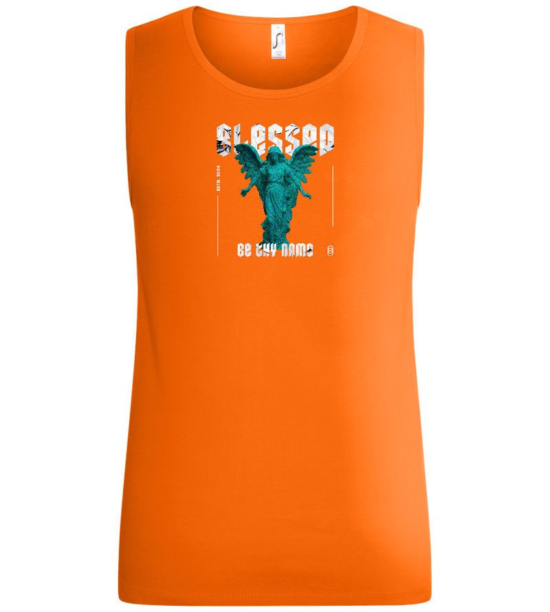 Blessed Angel Design - Basic men's tank top_ORANGE_front