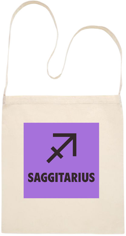 Zodiac Saggitarius Design - Essential cross shoulder cotton tote bag_BEIGE_front