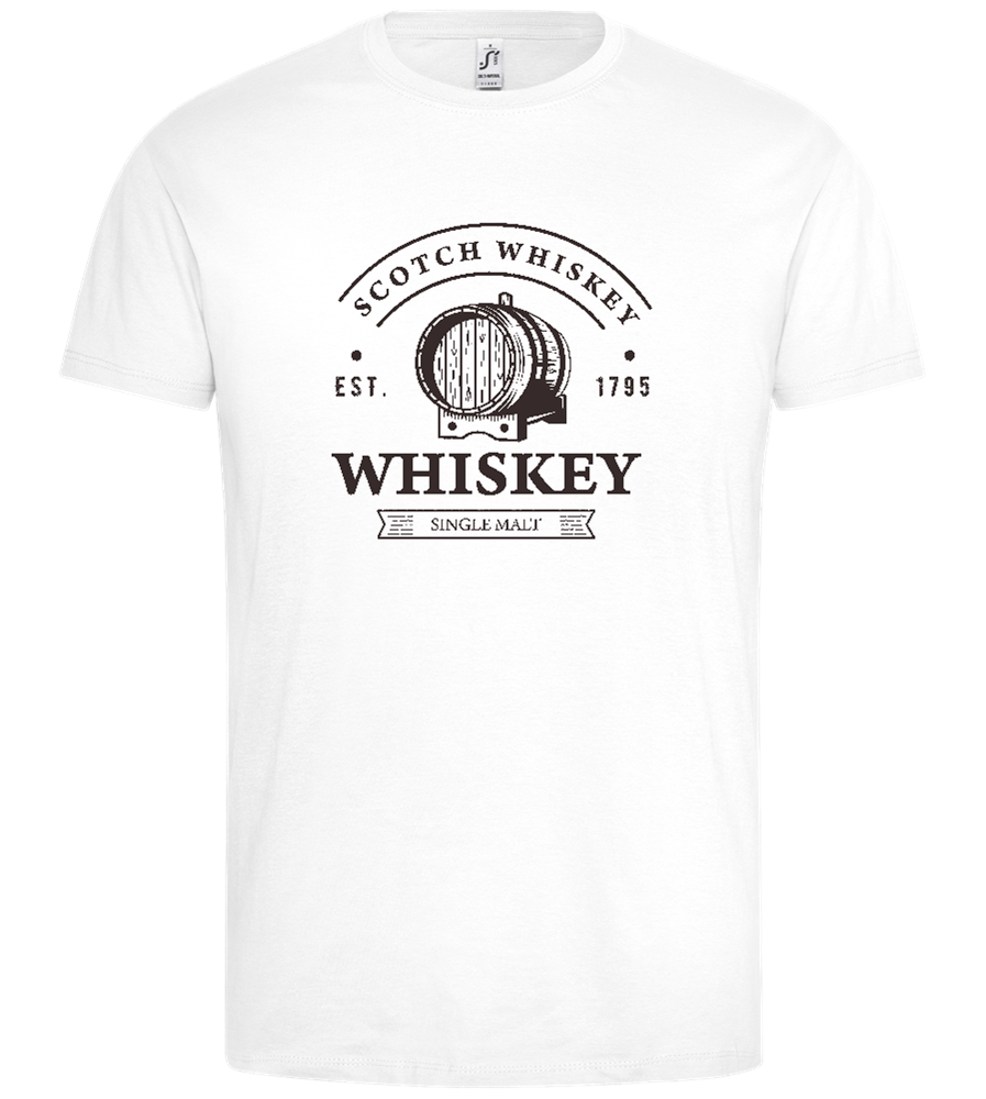 Whiskey Barrell Design - Premium men's t-shirt_WHITE_front