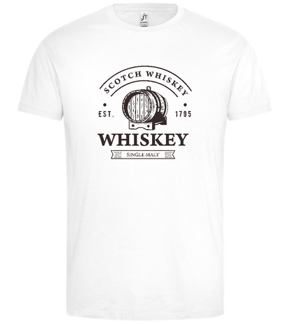 Whiskey Barrell Design - Premium men's t-shirt_WHITE_front