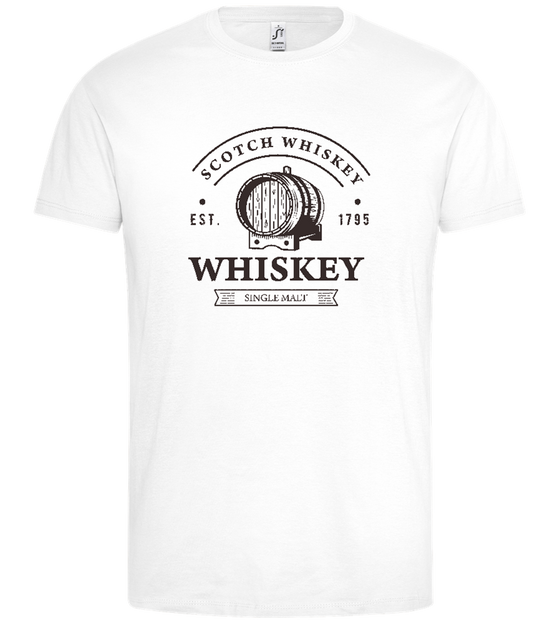 Whiskey Barrell Design - Premium men's t-shirt_WHITE_front