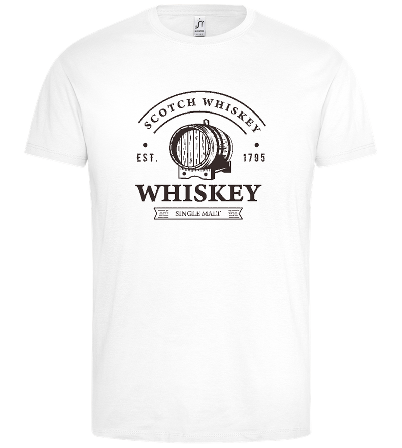 Whiskey Barrell Design - Premium men's t-shirt_WHITE_front