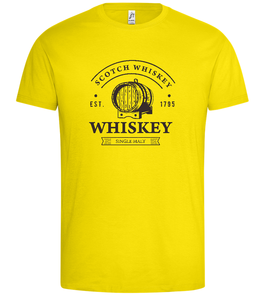 Whiskey Barrell Design - Premium men's t-shirt_YELLOW_front