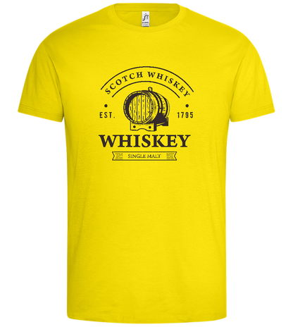 Whiskey Barrell Design - Premium men's t-shirt_YELLOW_front