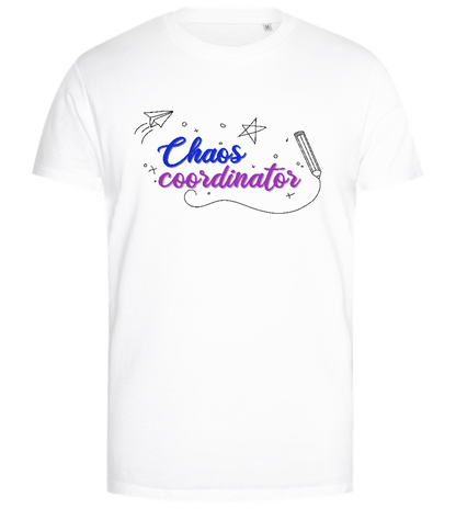 Chaos Coordinator Doodles Design - Premium men's close fitting t-shirt_WHITE_front