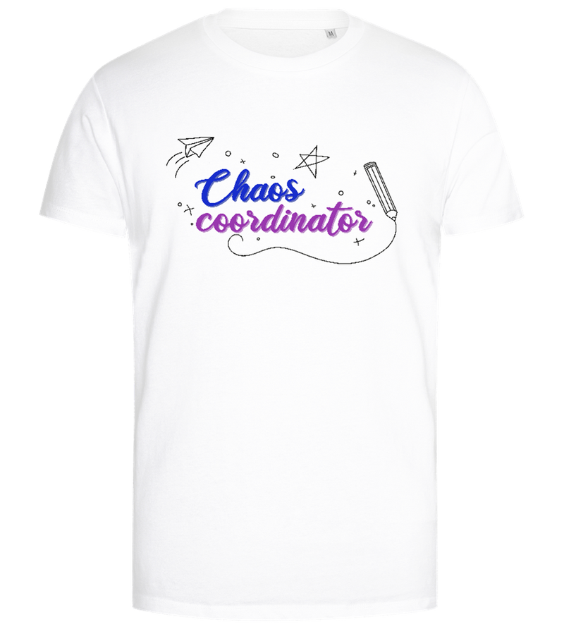 Chaos Coordinator Doodles Design - Premium men's close fitting t-shirt_WHITE_front