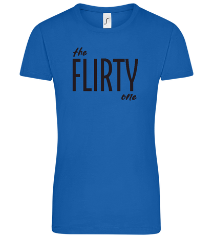 The Flirty One Design - Comfort women's t-shirt_ROYAL_front