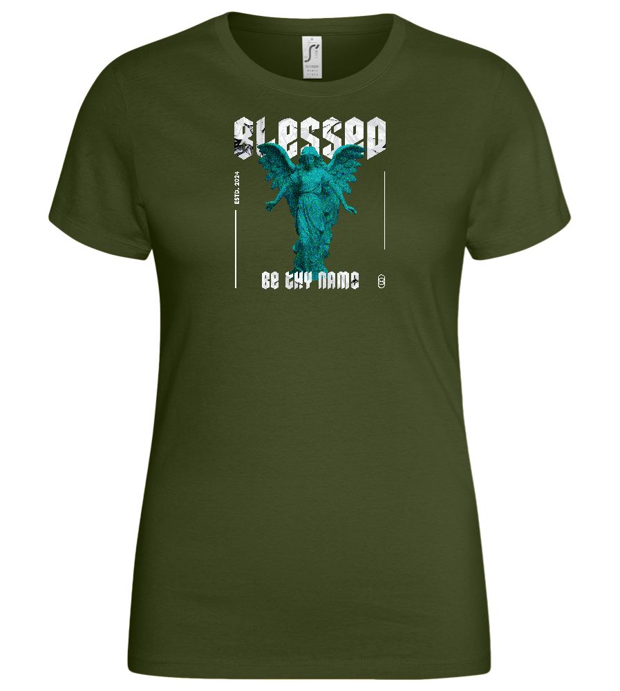 Blessed Angel Design - Basic women's t-shirt_ARMY_front