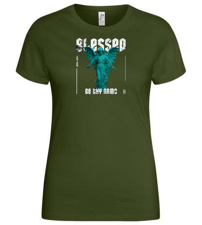 Blessed Angel Design - Basic women's t-shirt_ARMY_front