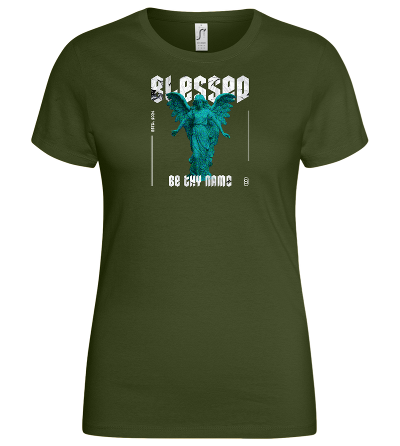 Blessed Angel Design - Basic women's t-shirt_ARMY_front