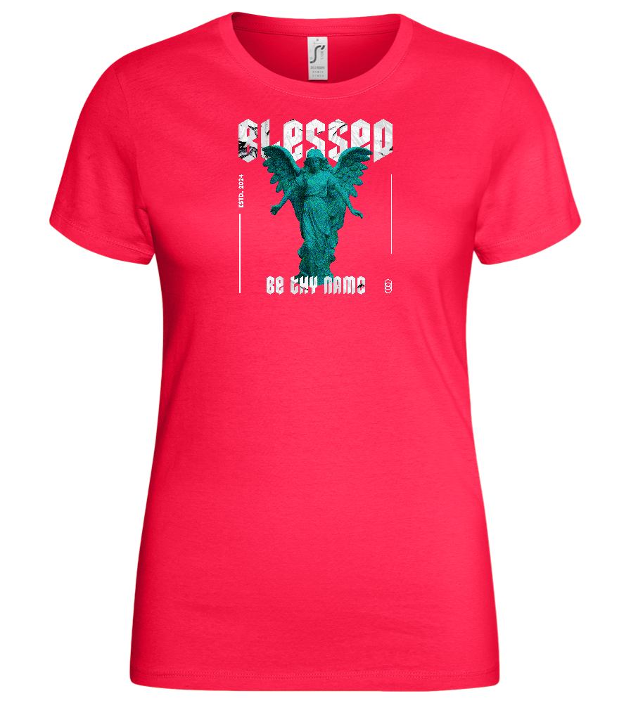 Blessed Angel Design - Basic women's t-shirt_CORAL_front