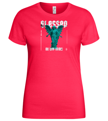 Blessed Angel Design - Basic women's t-shirt_CORAL_front