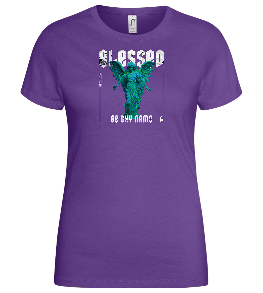 Blessed Angel Design - Basic women's t-shirt_DARK PURPLE_front