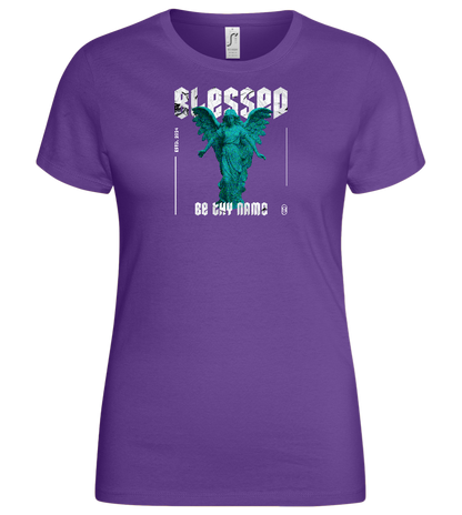 Blessed Angel Design - Basic women's t-shirt_DARK PURPLE_front