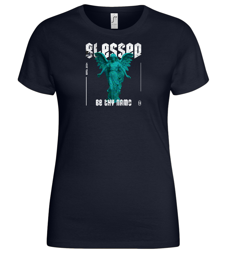 Blessed Angel Design - Basic women's t-shirt_FRENCH NAVY_front