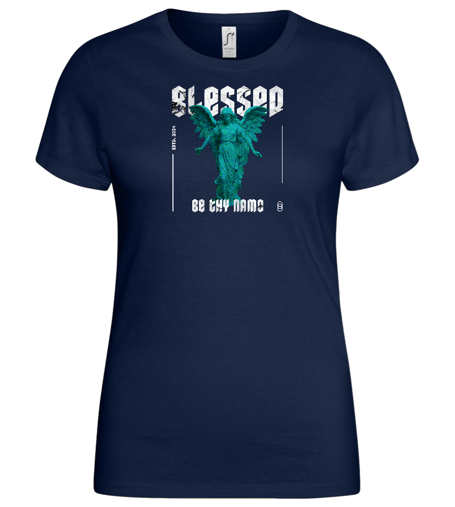 Blessed Angel Design - Basic women's t-shirt_MARINE_front