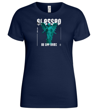 Blessed Angel Design - Basic women's t-shirt_MARINE_front