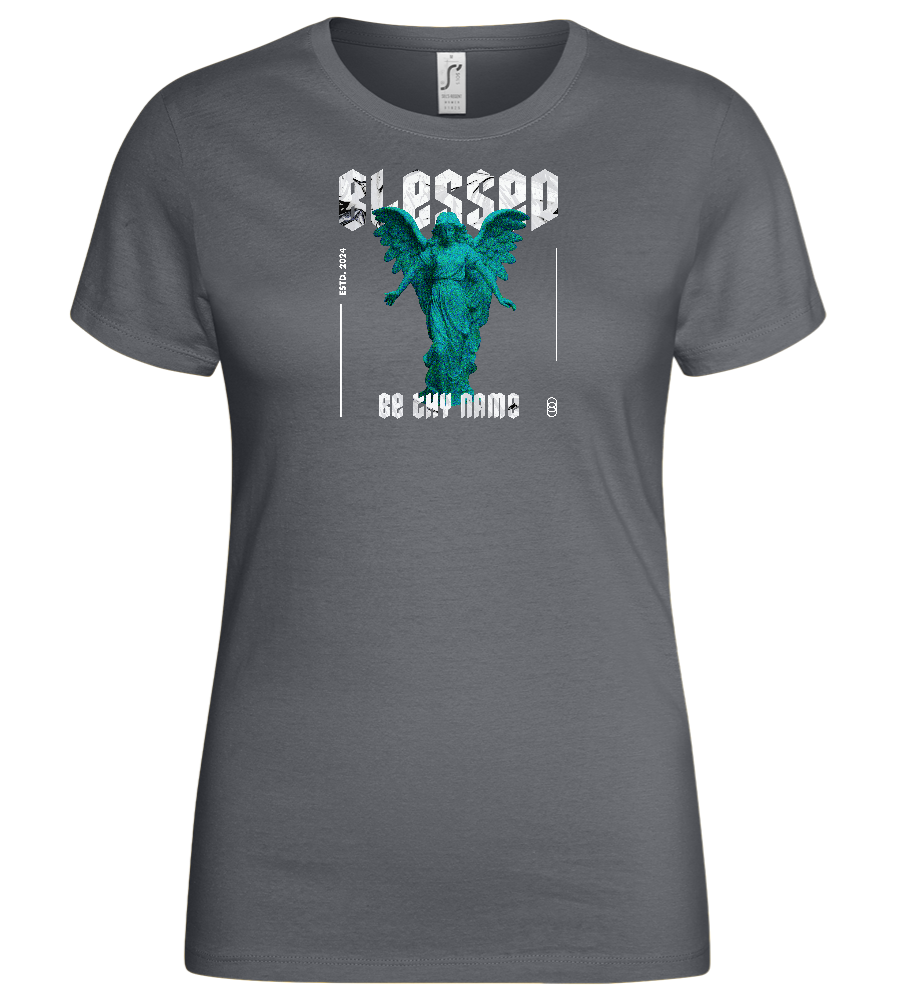 Blessed Angel Design - Basic women's t-shirt_MOUSE GREY_front