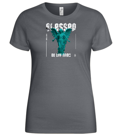 Blessed Angel Design - Basic women's t-shirt_MOUSE GREY_front