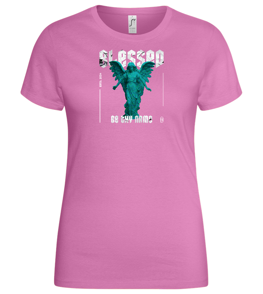 Blessed Angel Design - Basic women's t-shirt_PINK ORCHID_front